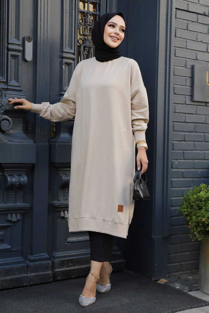 Bej Tesettür Tunik 30645BEJ - 2