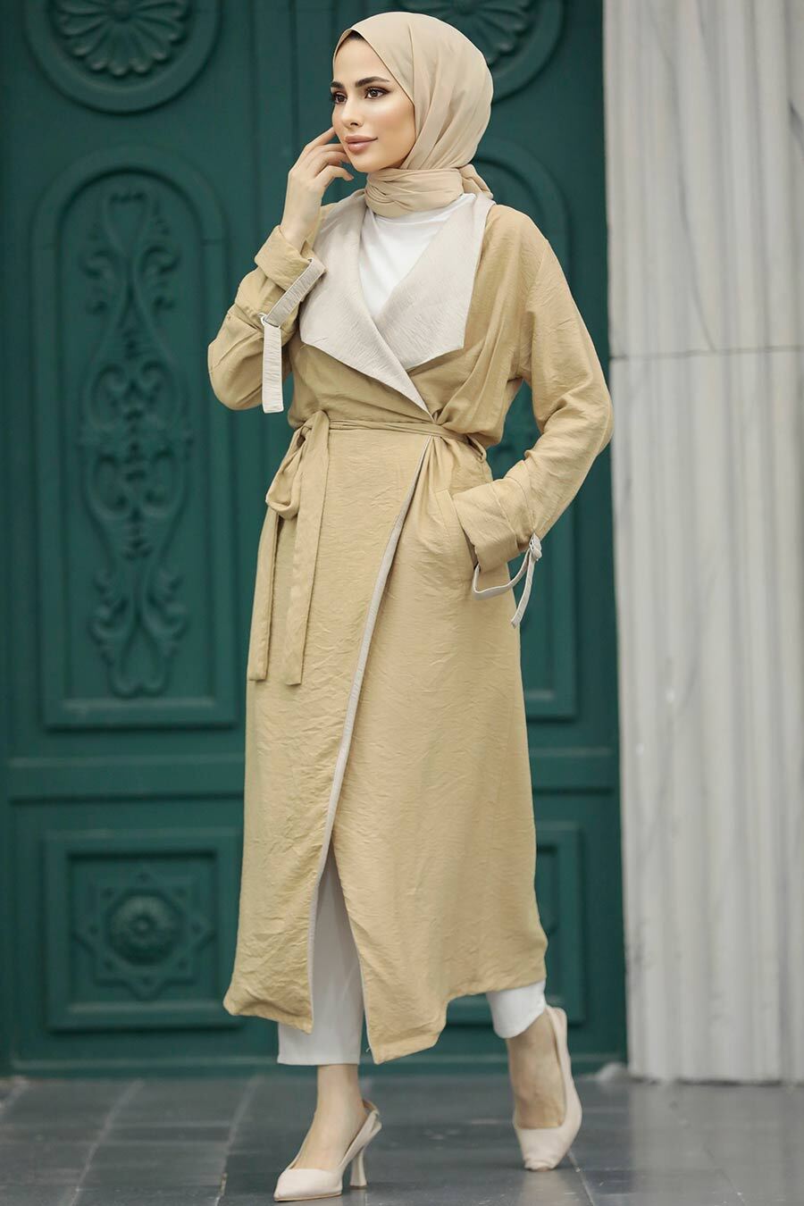 Biscuit Hijab Coat 41080BS
