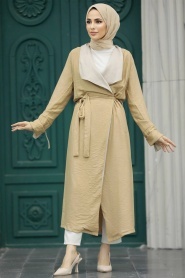 Biscuit Hijab Coat 41080BS - Thumbnail