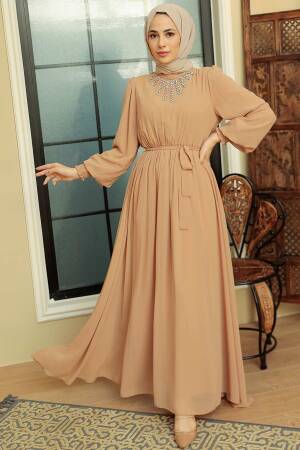 Biscuit Hijab Dress 10411BS - 1