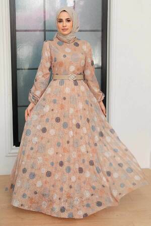 Biscuit Hijab Dress 11871BS - 3