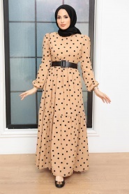 Biscuit Hijab Dress 12250BS - Thumbnail