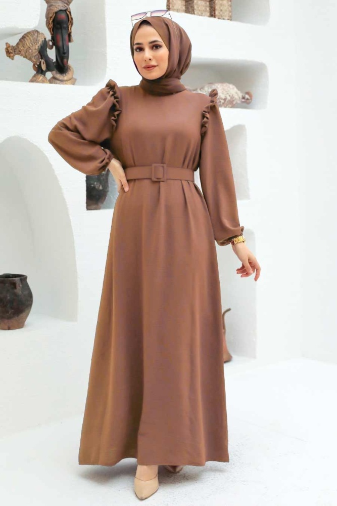 Biscuit Hijab Dress 1299BS - 1