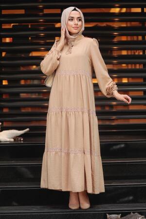 Biscuit Hijab Dress 22912BS - 2