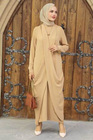 Biscuit Hijab Dress 34281BS - 2