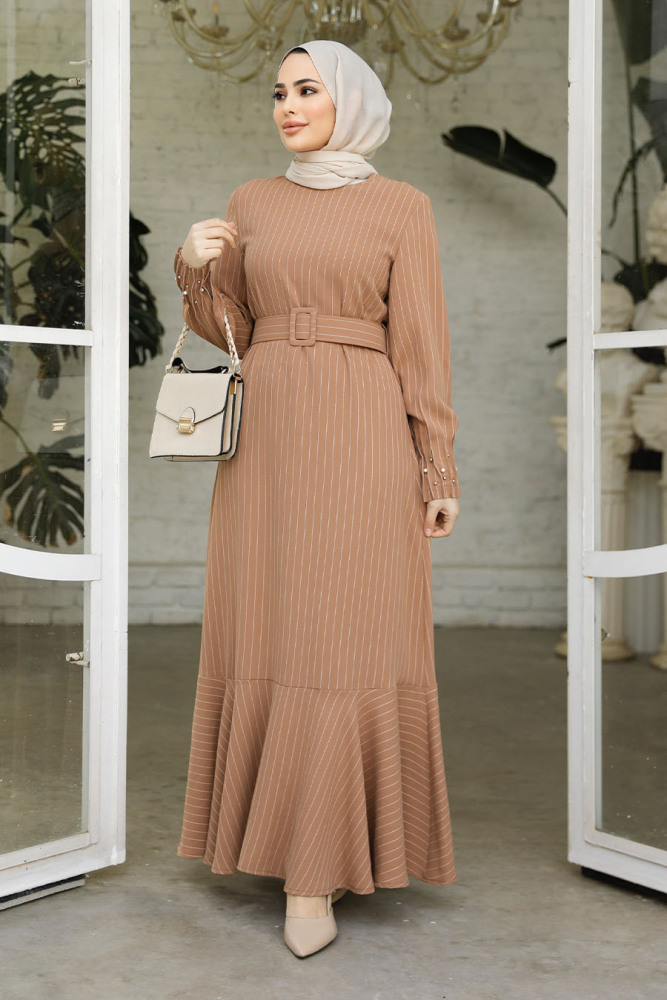 Biscuit Hijab Dress 51911BS - 1