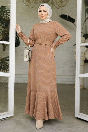 Biscuit Hijab Dress 51911BS - 2