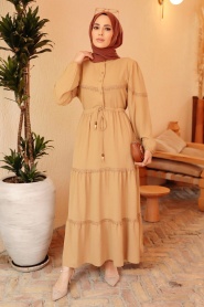 Biscuit Hijab Dress 63250BS - Thumbnail