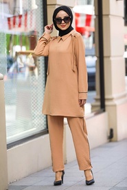 Biscuit Hijab Dual Suit Dress 10103BS - Thumbnail