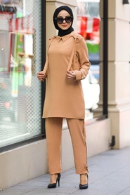 Biscuit Hijab Dual Suit Dress 10103BS - Thumbnail