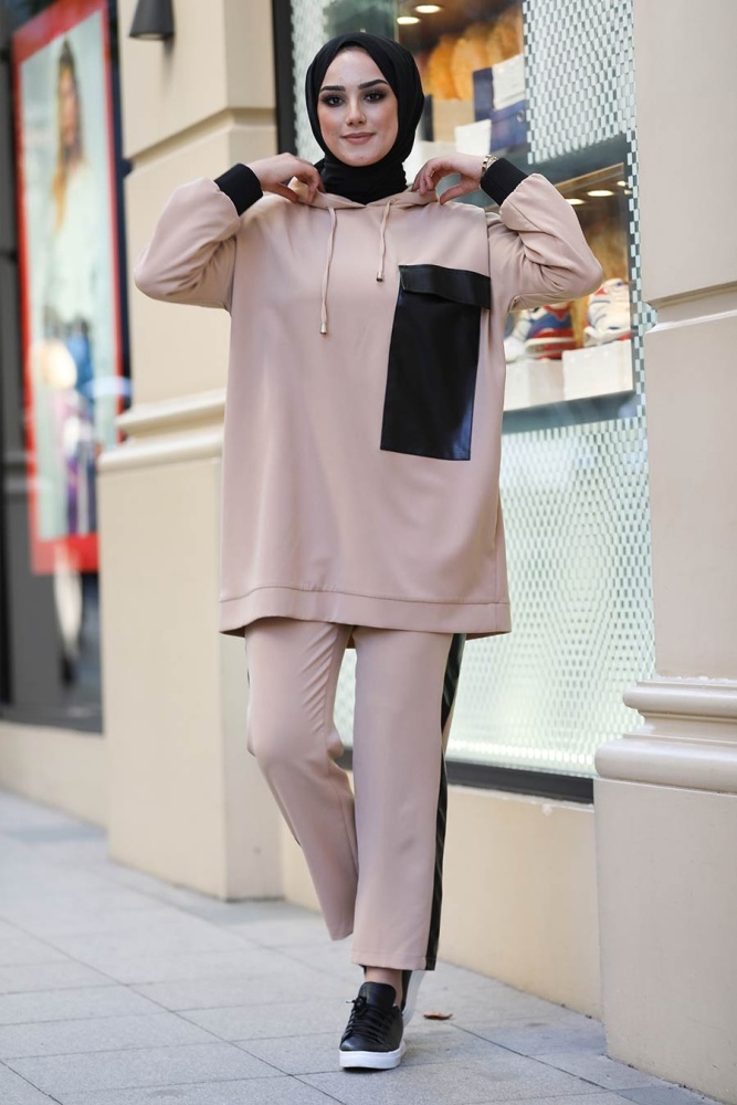 Biscuit Hijab Dual Suit Dress 1313BS - 1