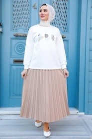 Biscuit Hijab Dual Suit Dress 1748BS - Thumbnail