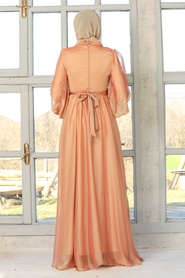 Neva Style - Modern Biscuit Islamic Engagement Gown 3925BS - Thumbnail