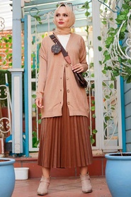 Biscuit Hijab Knitwear Cardigan 2438BS - Thumbnail