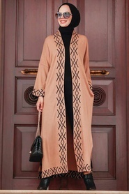 Biscuit Hijab Knitwear Cardigan 3063BS - Thumbnail