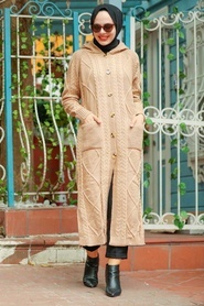 Biscuit Hijab Knitwear Cardigan 7036BS - Thumbnail