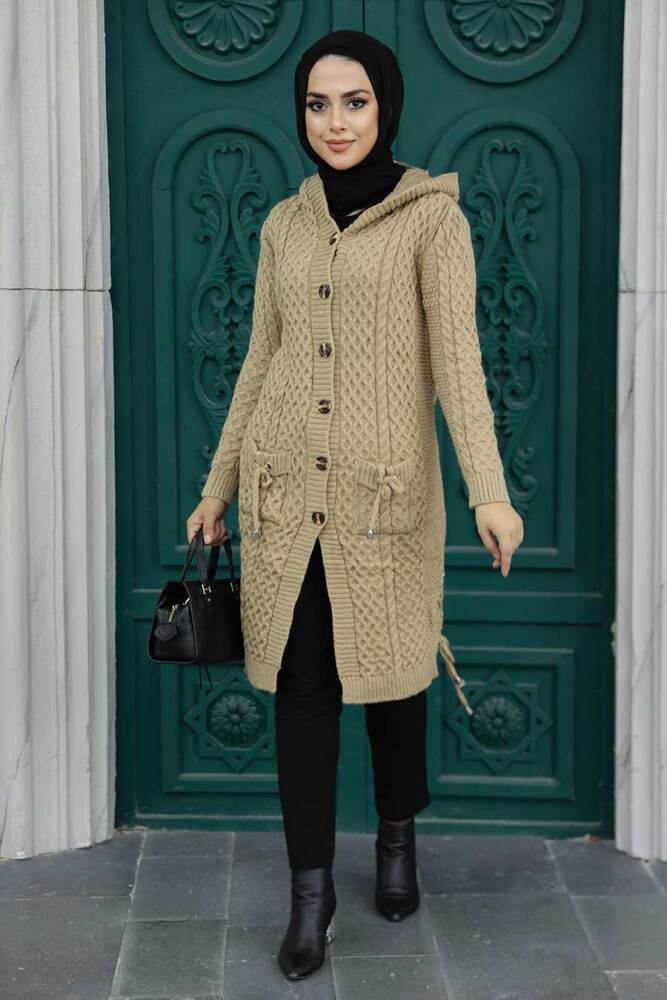 Biscuit Hijab Knitwear Cardigan 70710BS - 4
