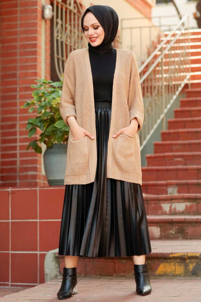 Biscuit Hijab Knitwear Cardigan 7904BS - 1