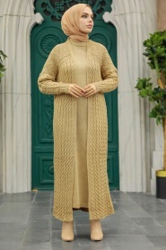 Biscuit Hijab Knitwear Double Suit 980BS - Thumbnail