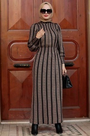 Biscuit Hijab Knitwear Dress 52310BS - Thumbnail