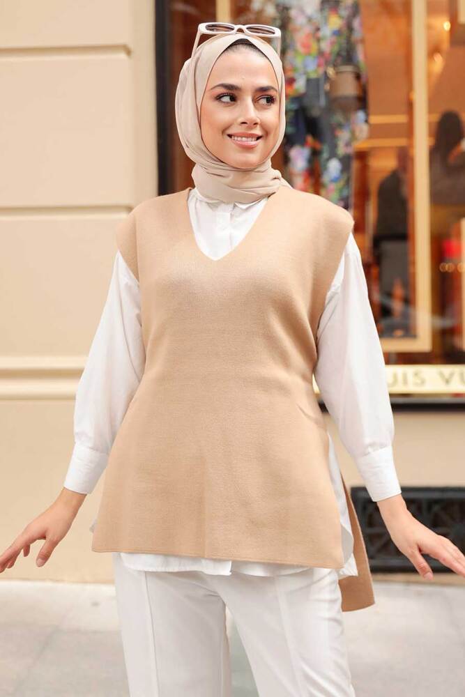 Biscuit Hijab Knitwear Sweater 23881BS - 1