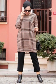 Biscuit Hijab Knitwear Tunic 3083BS - Thumbnail