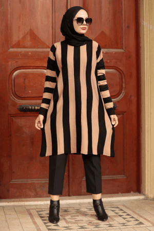 Biscuit Hijab Knitwear Tunic 33210BS - 1