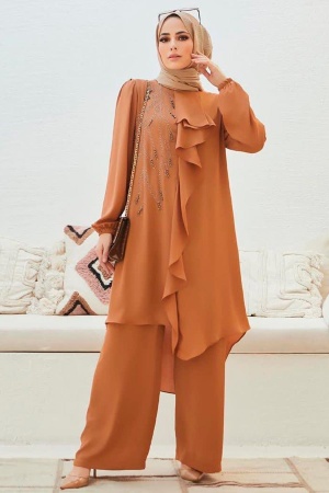 Biscuit Hijab Suit Dress 12510BS - 1