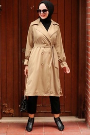 Biscuit Hijab Trenchcoat 5836BS - Thumbnail