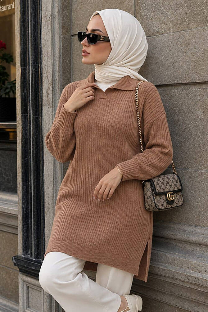 Biscuit Modest Knit Sweater 10921BS - 1