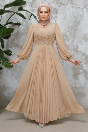 Biscuit Modest Wedding Dress 4448BS - 1