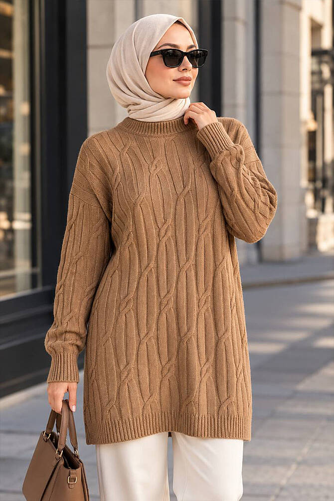 Biscuit Modest Knit Sweater 8798BS - 1