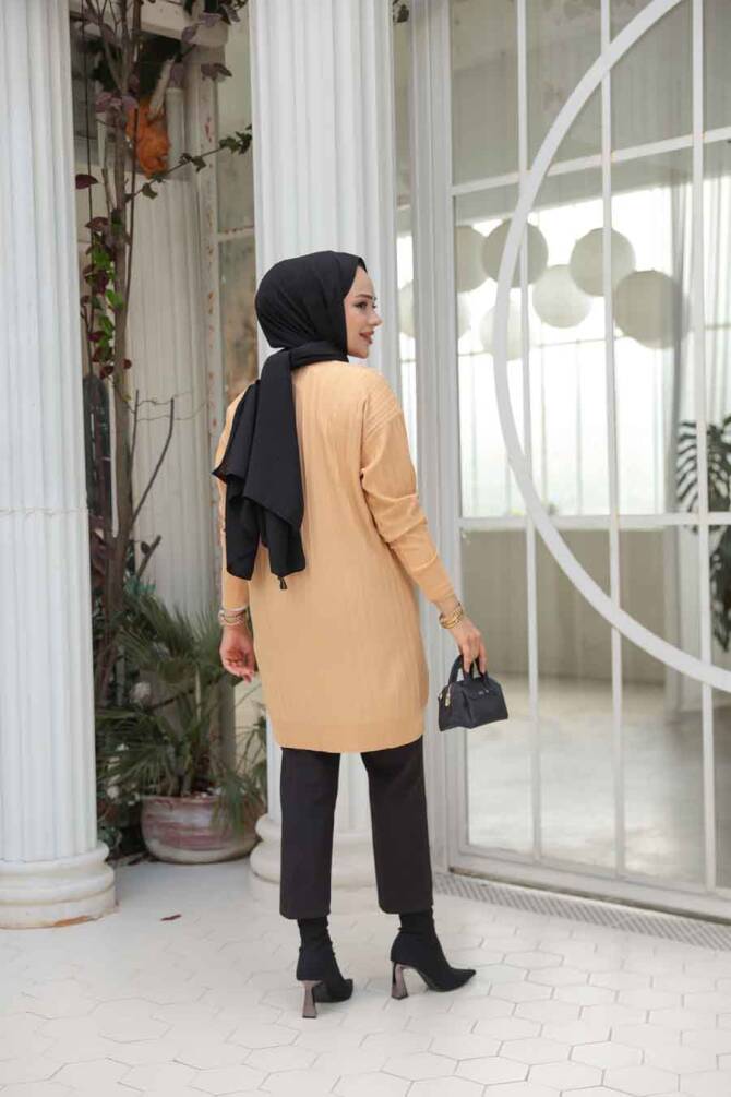 Bisküvi Tesettür Triko Kazak Tunik 17210BS - 3