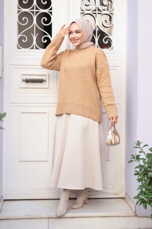 Bisküvi Tesettür Triko Kazak Tunik 55551BS - 2