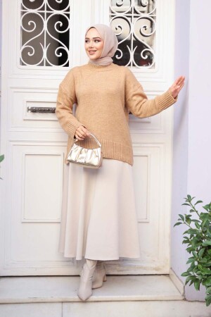 Bisküvi Tesettür Triko Kazak Tunik 55551BS - 3