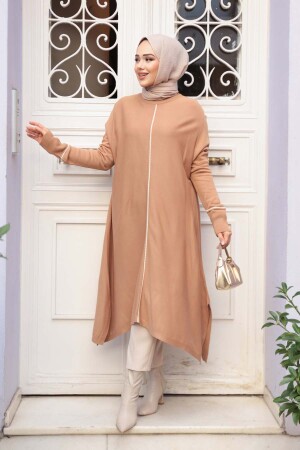 Bisküvi Tesettür Triko Panço Tunik 58651BS - 1