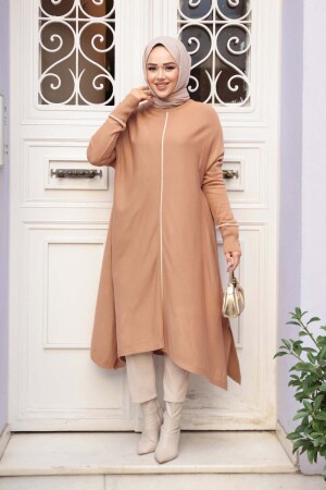 Bisküvi Tesettür Triko Panço Tunik 58651BS - 2