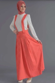 Bislife - Coral Color Hijab Salopet 8020MR - Thumbnail