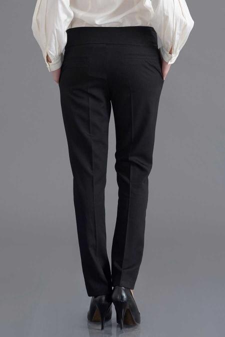Bislife - Düğmeli Siyah Tesettür Pantolon 9006S - 3