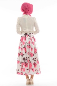 Bislife - Flower Patterned Skirt - Thumbnail