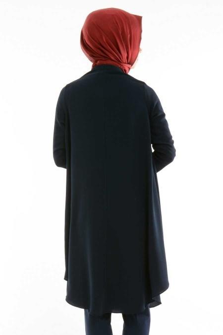 Bislife - Kolyeli Lacivert Tesettür Tunik 6077L - 3