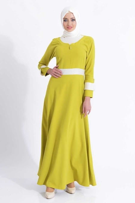 Bislife - Light Green Hijab Dress 7030AY