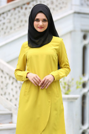 Bislife - Light Green Hijab Tunic 6096AY - Thumbnail