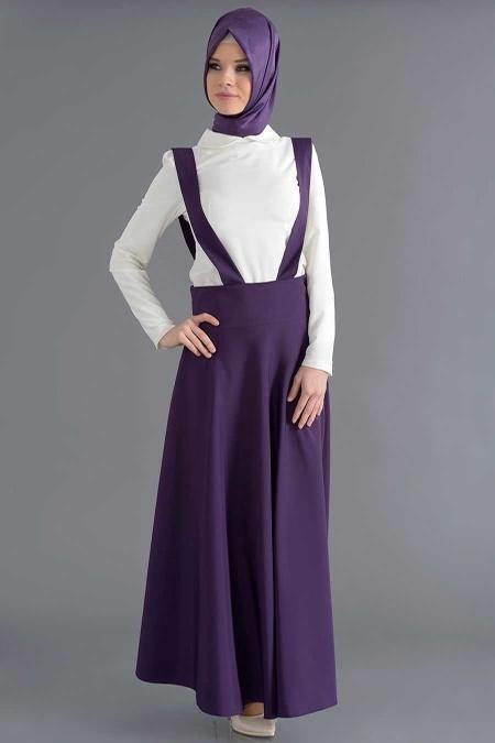 Bislife - Mürdüm Tesettür Salopet 8026MU - 1