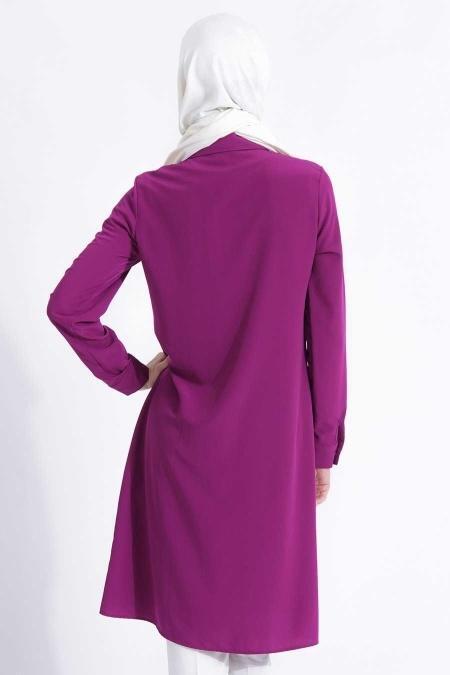 Bislife - Mürdüm Tesettür Tunik 6079MU - 3