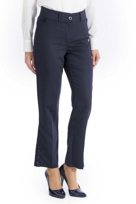 Bislife - Pantalon Hijab Bleu Marine Boutonné 9007L - 2