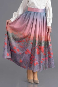 Bislife - Powder Pink Hijab Skirt 8024PD - Thumbnail