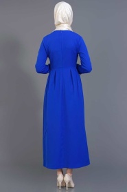 Bislife - Sax Blue Hijab Dress 7037SX - Thumbnail