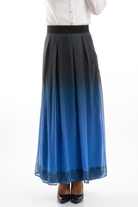 Bislife - Sax Blue Hijab Skirt 8038SX