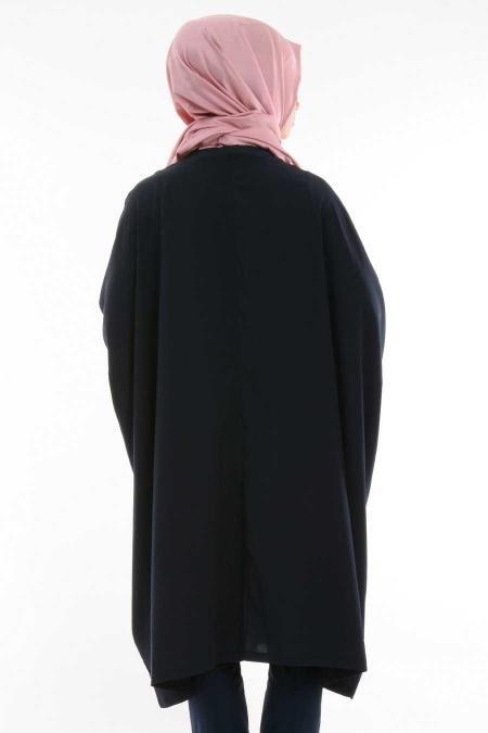 Bislife - Yarasa Kol Lacivert Tesettür Tunik 6101L - 3